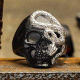 Skull and Snake Stainless Steel Ring