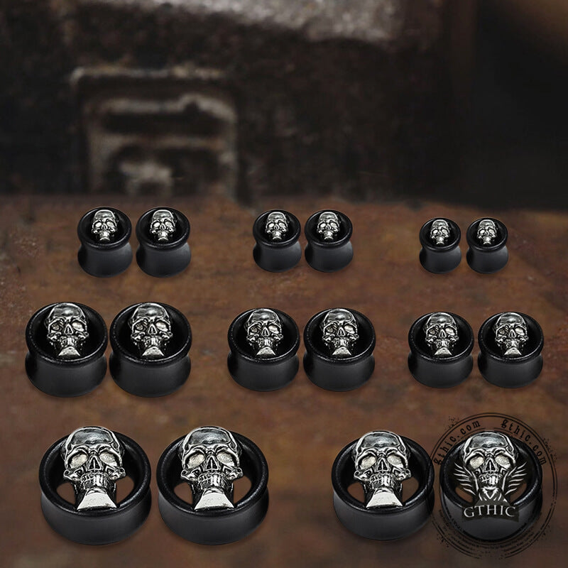 Skull And Star Wood Alloy Ear Gauges | Gthic.com