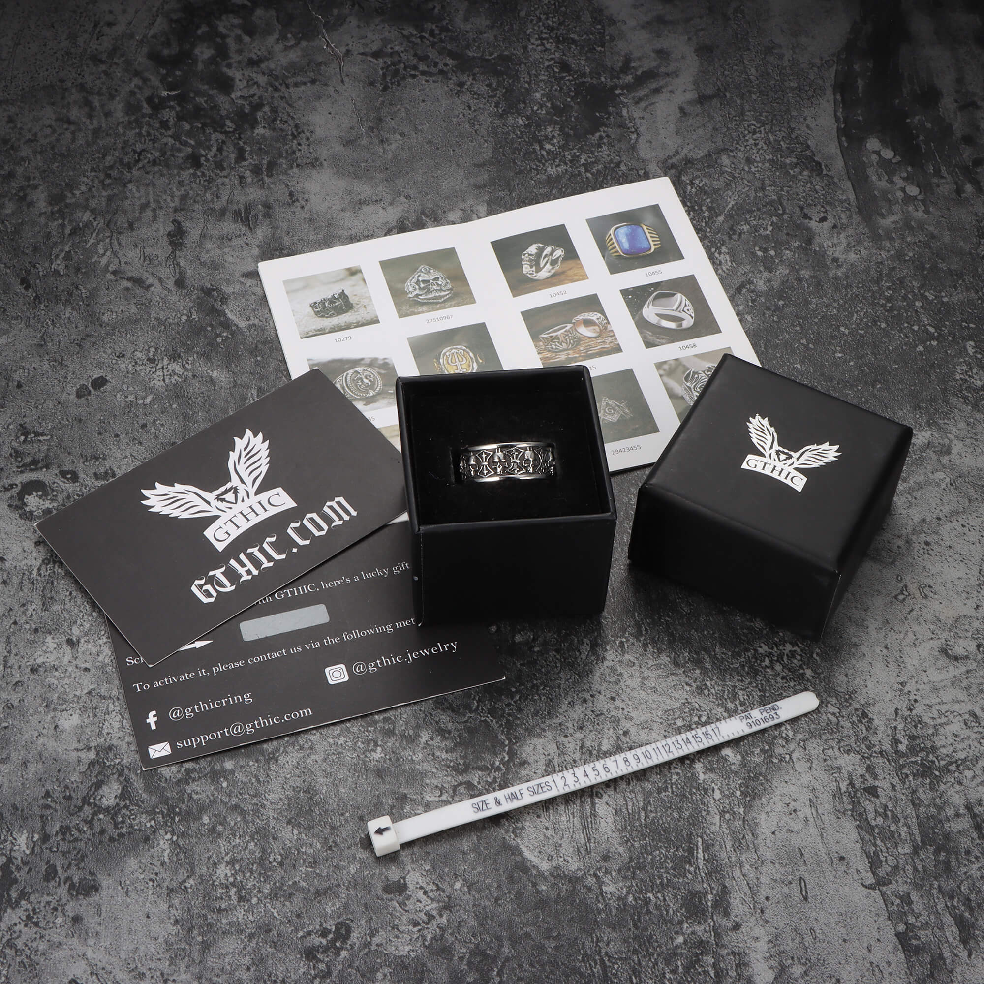 Anello a fascia in acciaio inossidabile Skull Badass