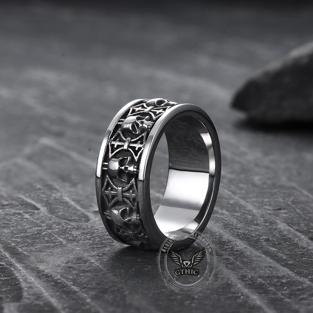 Skull Badass Stainless Steel Band Ring 03 | Gthic.com