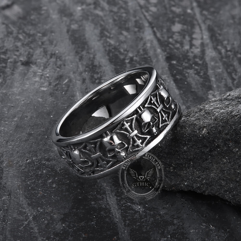 Skull Badass Stainless Steel Band Ring 04 | Gthic.com