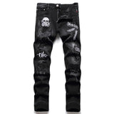 Skull Black Cotton Punk Pants | Gthic.com