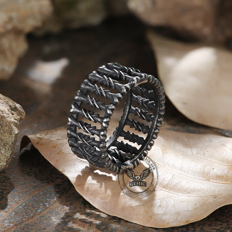 Skull Bone Stainless Steel Band Ring | Gthic.com