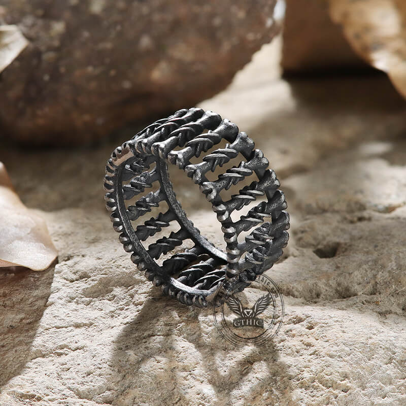 Skull Bone Stainless Steel Band Ring | Gthic.com