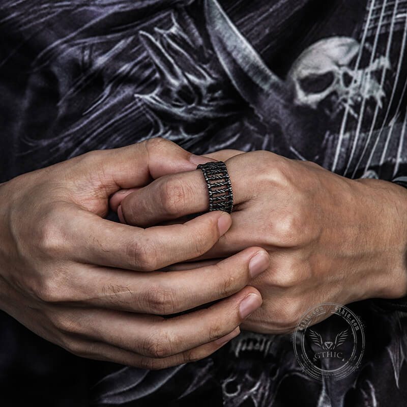 Skull Bone Stainless Steel Band Ring | Gthic.com