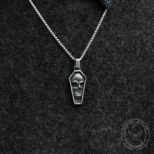 Skull Coffin Stainless Steel Pendant02 | Gthic.com