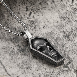 Skull Coffin Stainless Steel Pendant03 | Gthic.com