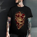 Skull Dagger Rose Cotton T-shirt | Gthic.com