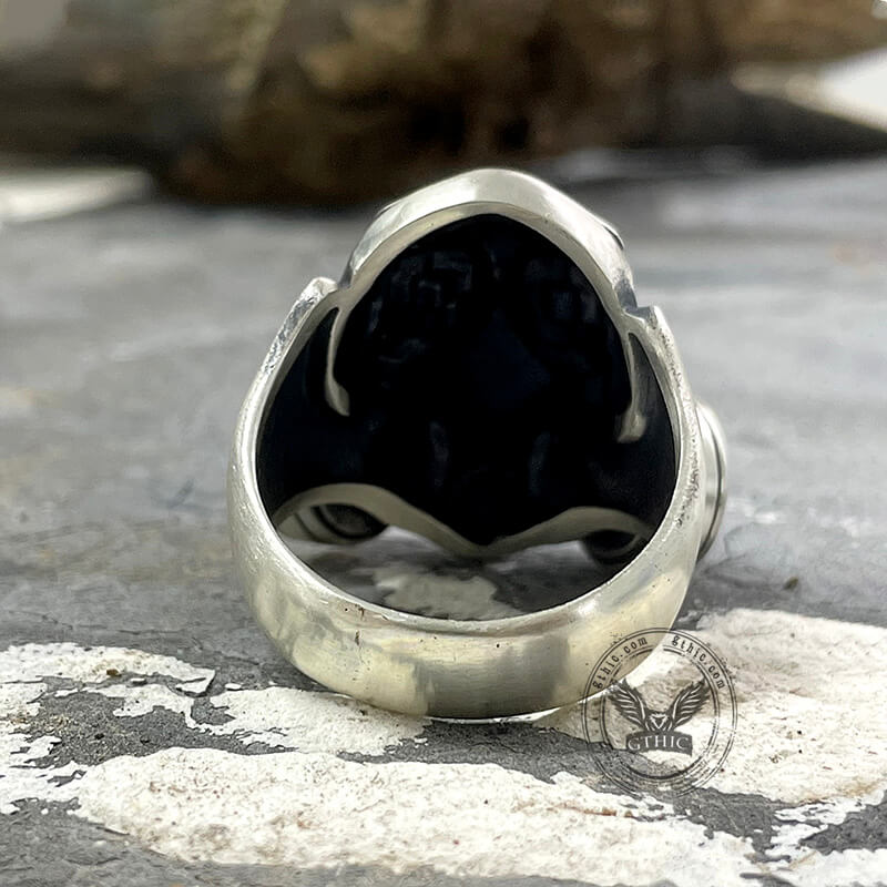 Skull Gas Mask Respirator Sterling Silver Ring | Gthic.com