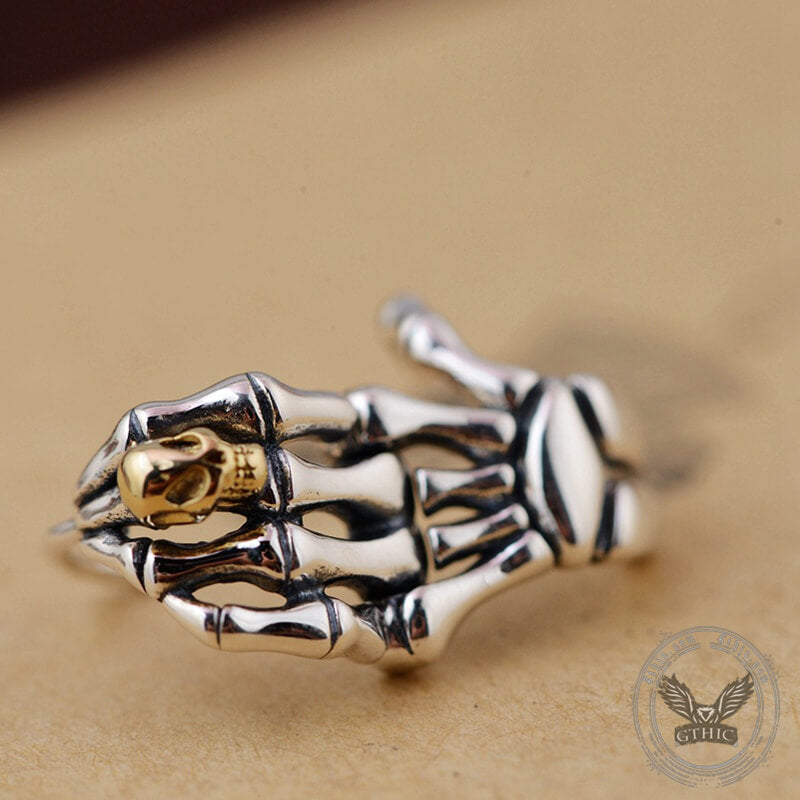 Skull Hand Sterling Silver Goth Earrings | Gthic.com