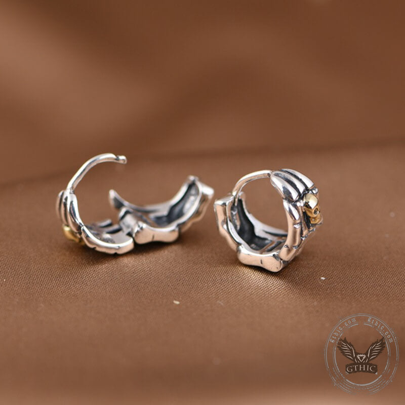Boucles d'oreilles gothiques en argent sterling avec tête de mort