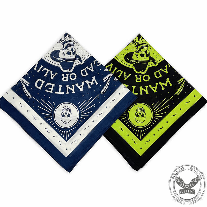 Skull Head Cotton Square Scarf | Gthic.com