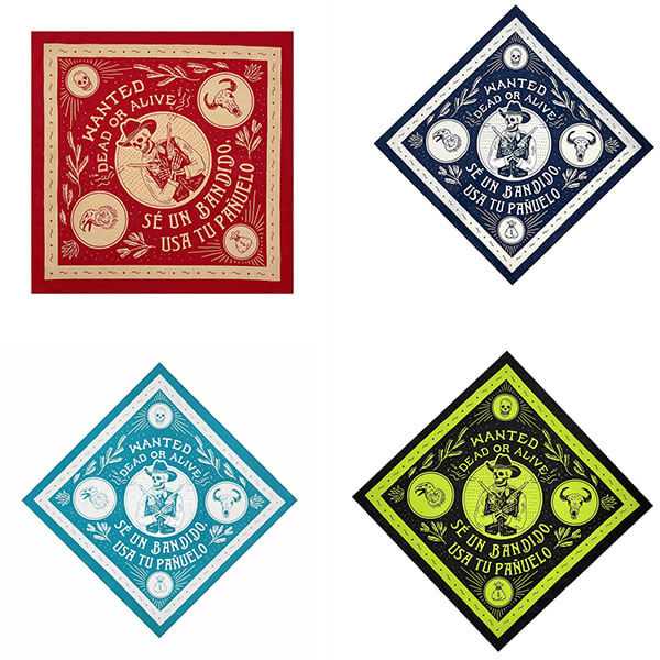 Skull Head Cotton Square Scarf | Gthic.com