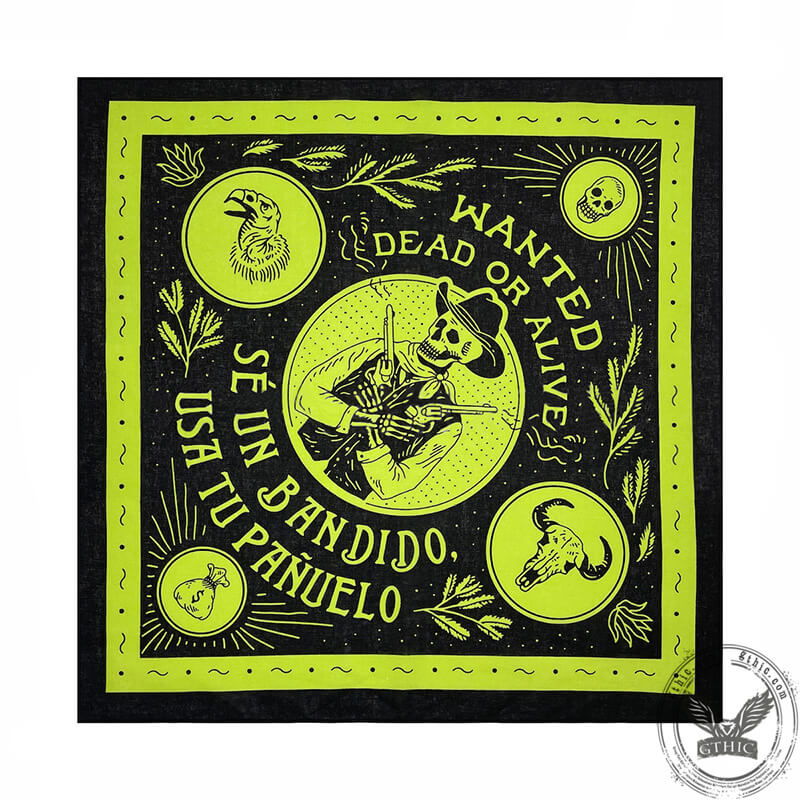 Skull Head Cotton Square Scarf | Gthic.com