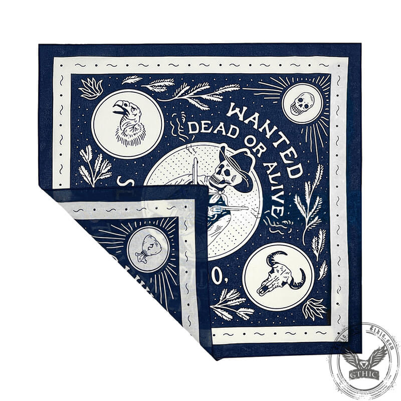 Skull Head Cotton Square Scarf | Gthic.com