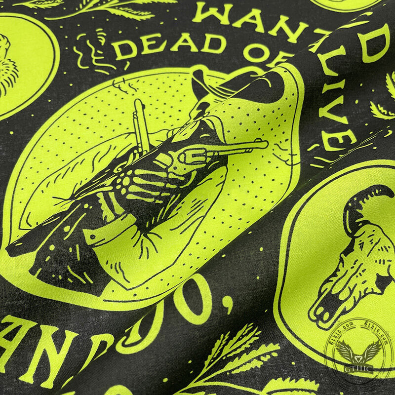 Skull Head Cotton Square Scarf | Gthic.com