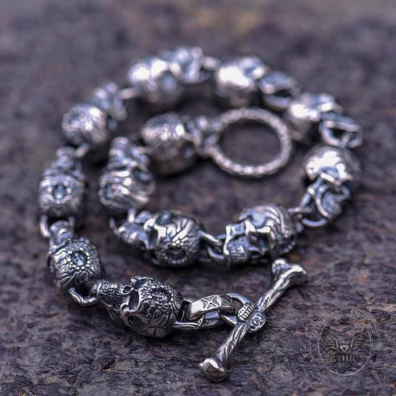 Totenkopf-Armband aus Sterlingsilber