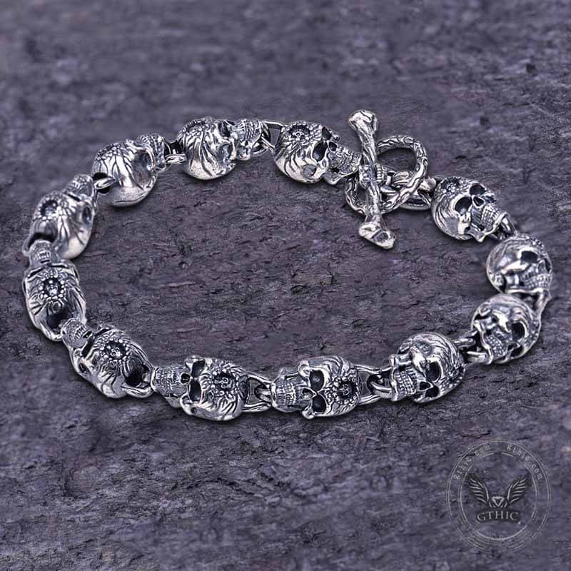 Totenkopf-Armband aus Sterlingsilber
