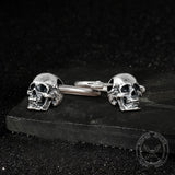 Skull Head Sterling Silver Earring 02 | Gthic.com