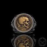 Skull Hobo Nickel Sterling Silver Ring | Gthic.com