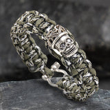 Skull King Crown Alloy Paracord Bracelet | Gthic.com