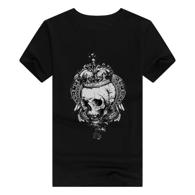 Skull King Crown Cotton T-shirt | Gthic.com