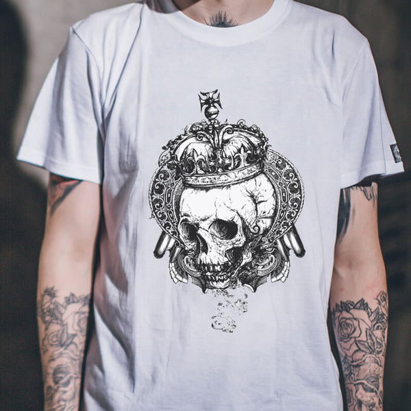 Skull King Crown Cotton T-shirt | Gthic.com
