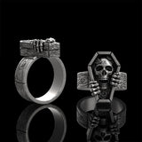 Skull Rose Coffin Sterling Silver Ring01 | Gthic.com