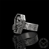Skull Rose Coffin Sterling Silver Ring03 | Gthic.com