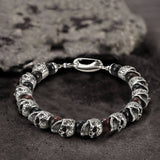 Skull Stainless Steel Natural Stone Beads Bracelet 03 | Gthic.com