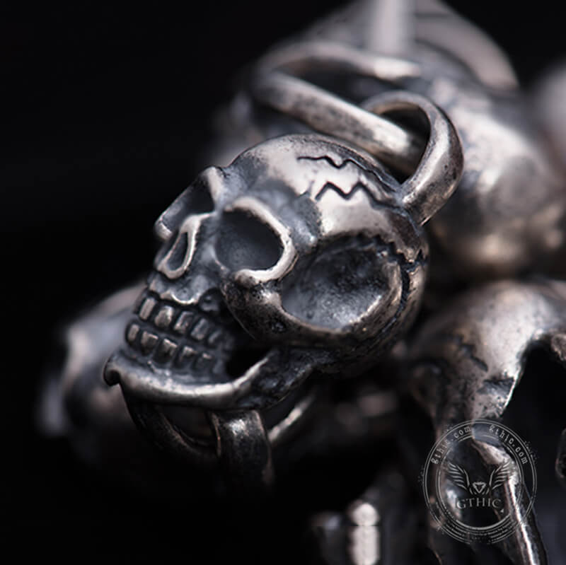 Skull Sterling Silver Punk Bracelet | Gthic.com