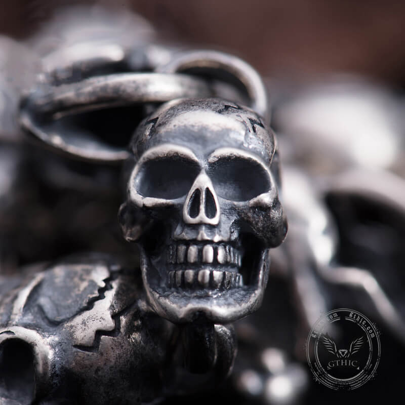 Skull Sterling Silver Punk Bracelet | Gthic.com