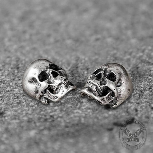 Orecchini a forma di teschio in argento sterling