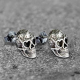 Skull Sterling Silver Stud Earrings | Gthic.com