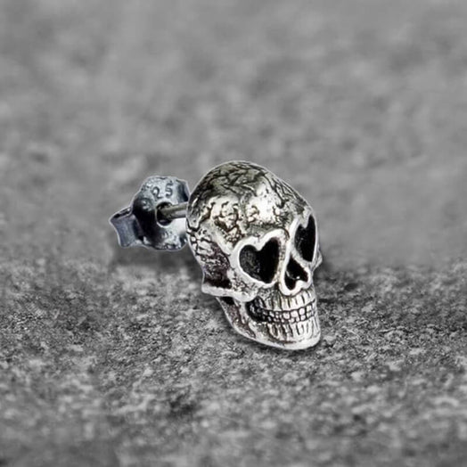 Orecchini a forma di teschio in argento sterling