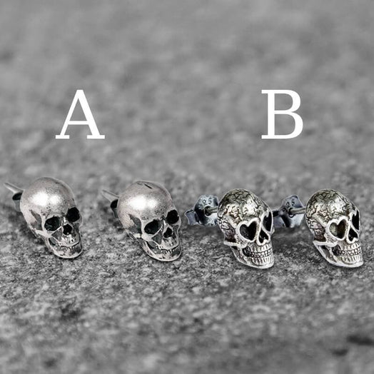 Skull Sterling Silver Stud Earrings | Gthic.com