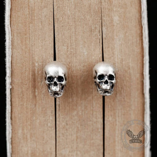Orecchini a forma di teschio in argento sterling
