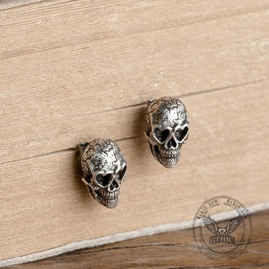 Skull Sterling Silver Stud Earrings | Gthic.com