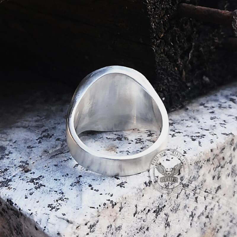 Teschio Con Serpente Strisciante Anello In Argento Sterling