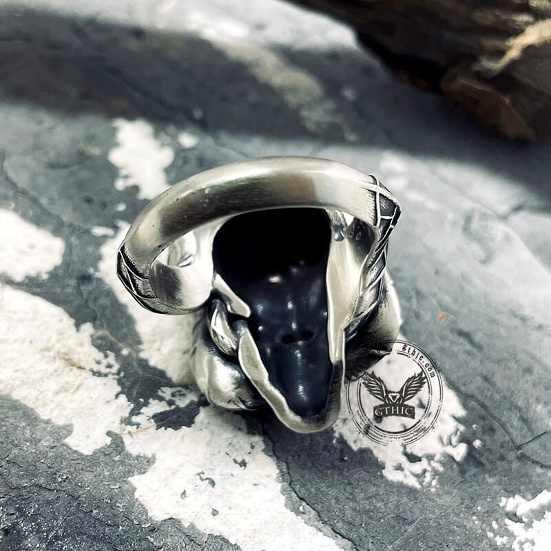 Snake And Skull Sterling Silver Gothic Ring 07 | Gthic.com