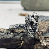 Snake And Skull Sterling Silver Gothic Ring 06 | Gthic.com