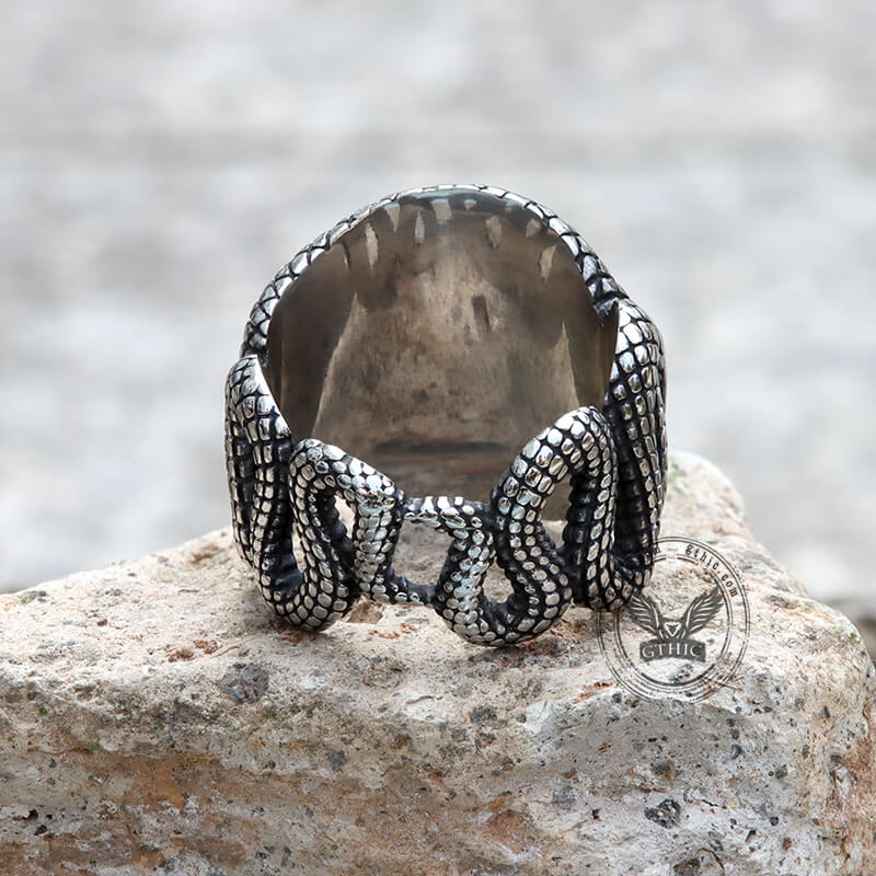 Snake Eye Stainless Steel Gemstone Ring GTHIC Snake Eye Stainless Steel Gemstone Ring GTHIC