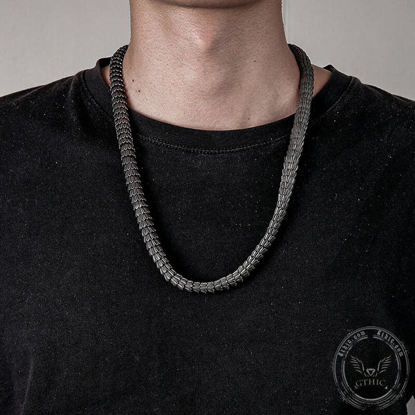 Snake Scale Stainless Steel Necklace | Gthic.com