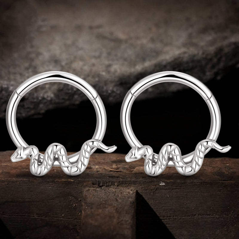 Snake Titanium Hoop Nose Ring Earrings
