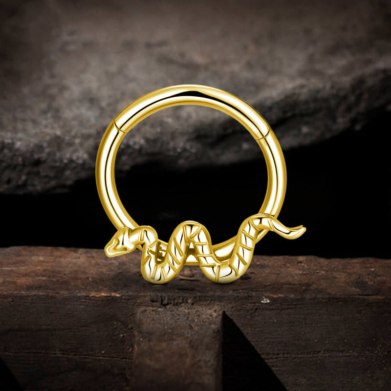 Snake Titanium Hoop Nose Ring Earrings | Gthic.com