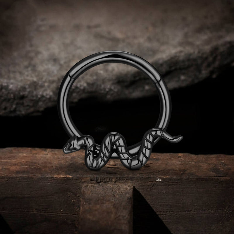 Snake Titanium Hoop Nose Ring Earrings | Gthic.com