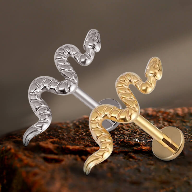 Snake Titanium Septum Piercing Lip Ring | Gthic.com