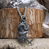 Snake Wrapped Fingers Stainless Steel Animal Pendant | Gthic.com