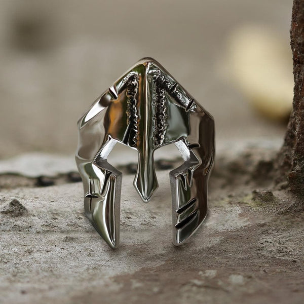 Antique-Finish Spartan Helmet Ring (Silver) – Popular J