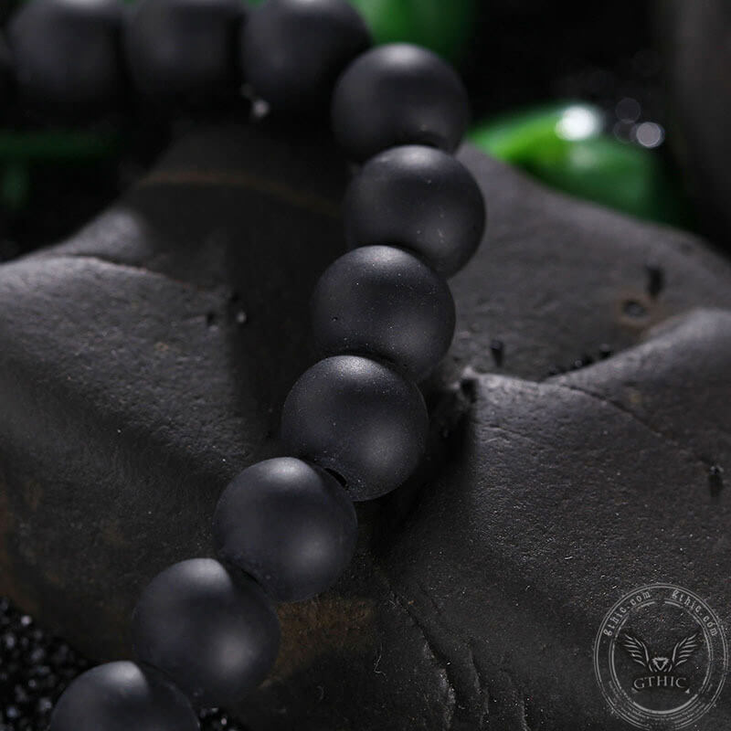 Spartan Stainless Steel Stone Bead Bracelet